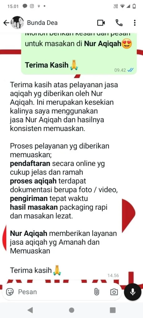Testimoni Jasa Aqiqah Jakarta