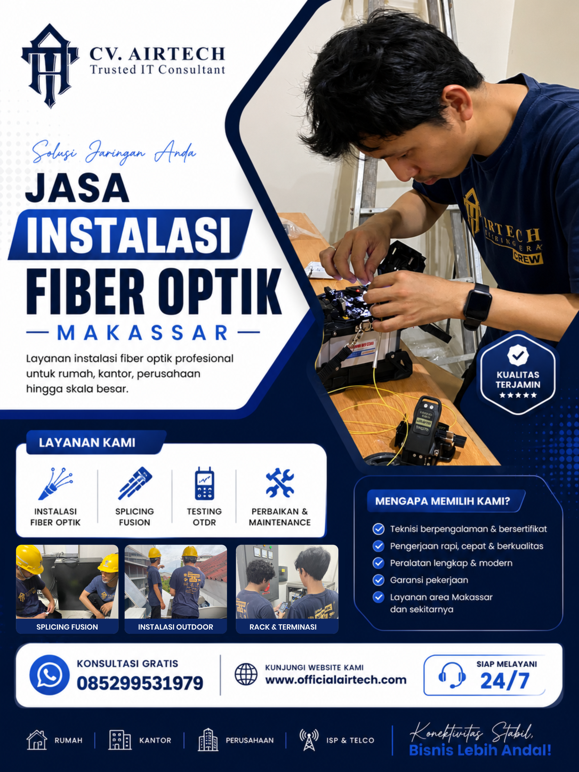 Jasa Instalasi Fiber Optik Makassar Sulawesi Selatan Profesional untuk Jaringan Cepat dan Stabil