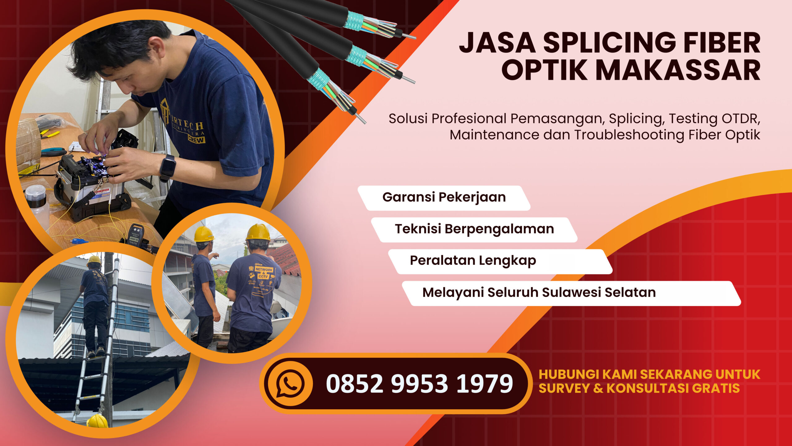 Jasa Splicing Fiber Optik Makassar Profesional dan Bergaransi