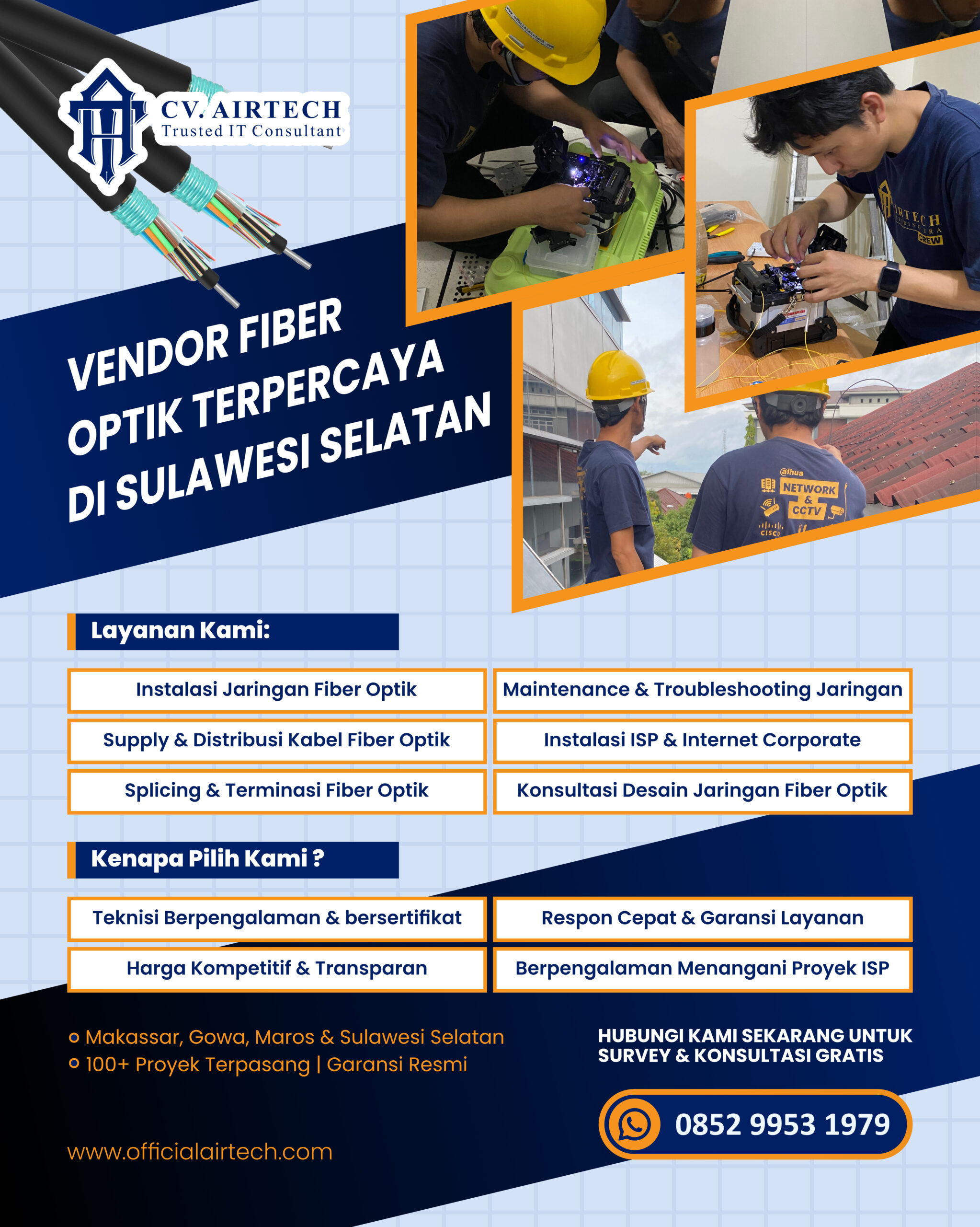 Vendor Fiber Optik Makassar Sulawesi Selatan Profesional untuk Infrastruktur Jaringan